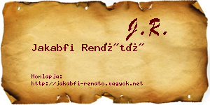 Jakabfi Renátó névjegykártya